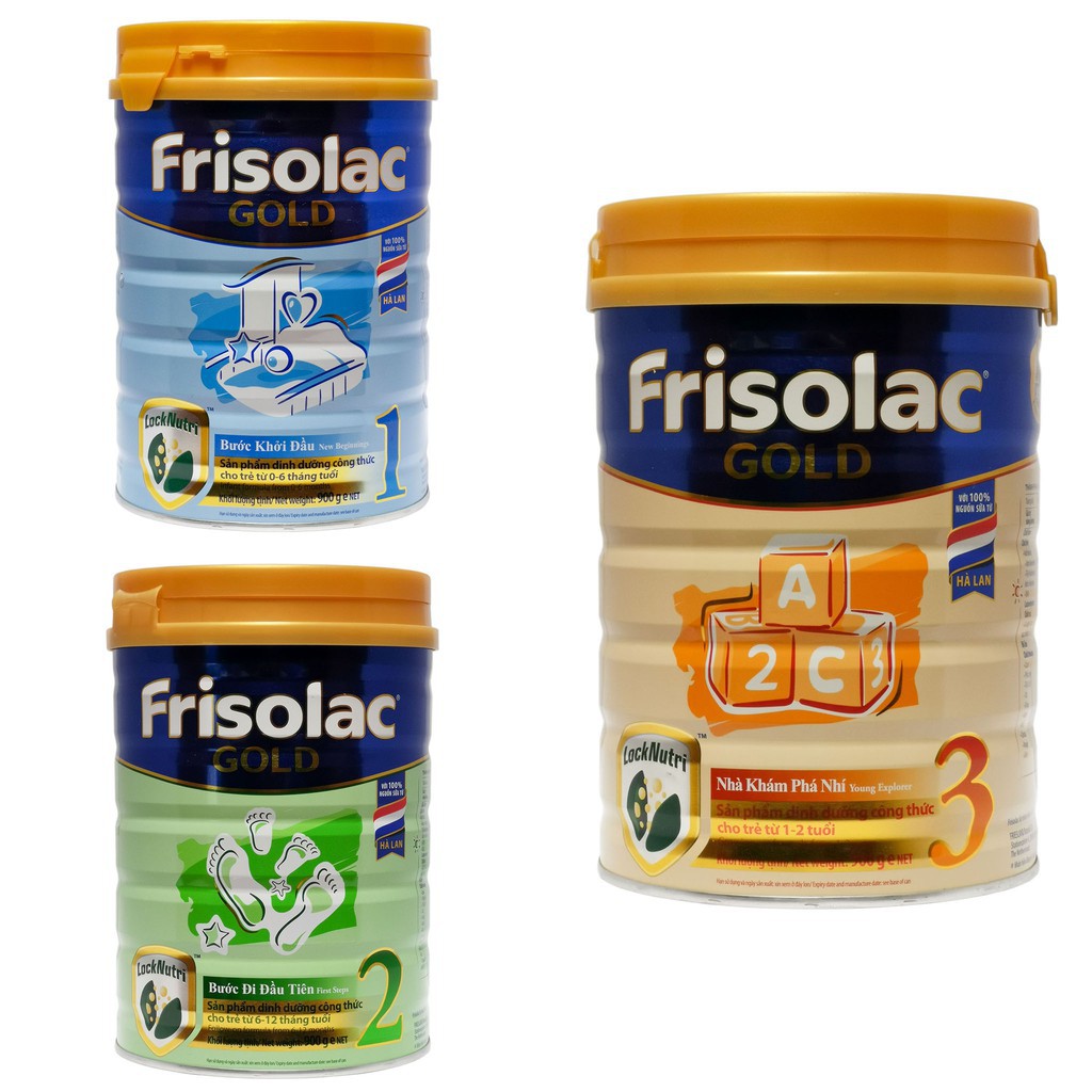 Sữa Frisolac Gold số 1 - 2 - 3 lon 900g 0-6 tháng hsd 2022 - Friso Việt