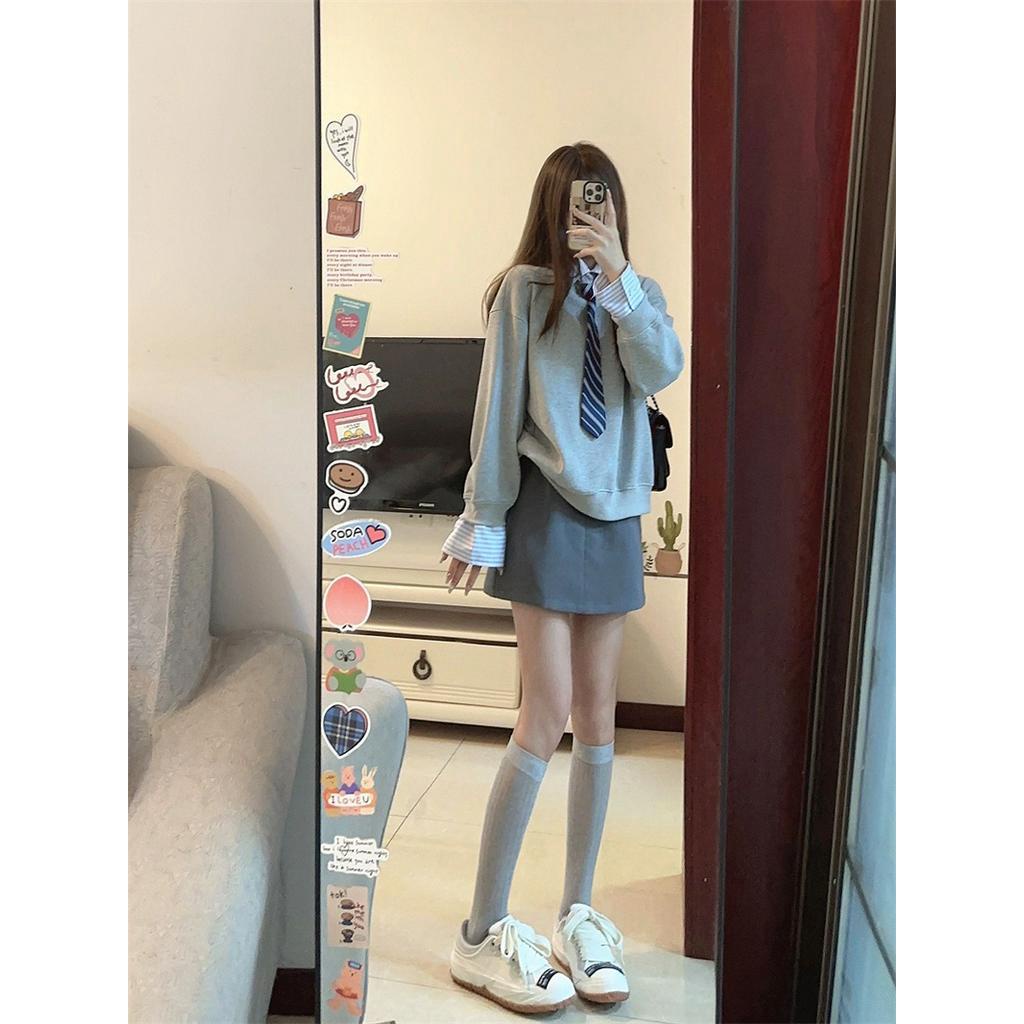 67912 Áo Sọc Giả Hai Lớp / Váy Chữ a