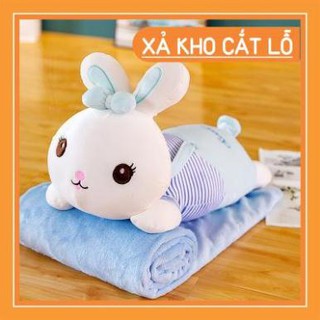 Bộ chăn gối văn phòng hình thú xanh dài