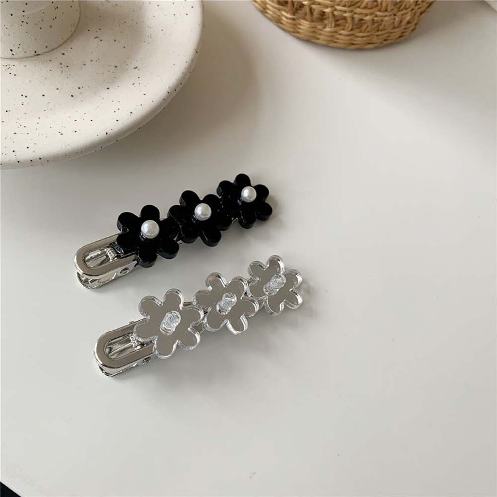 Kẹp Tóc Hình Hoa Trong Suốt Đính Ngọc Trai Dễ Thương Dành Cho Nữ