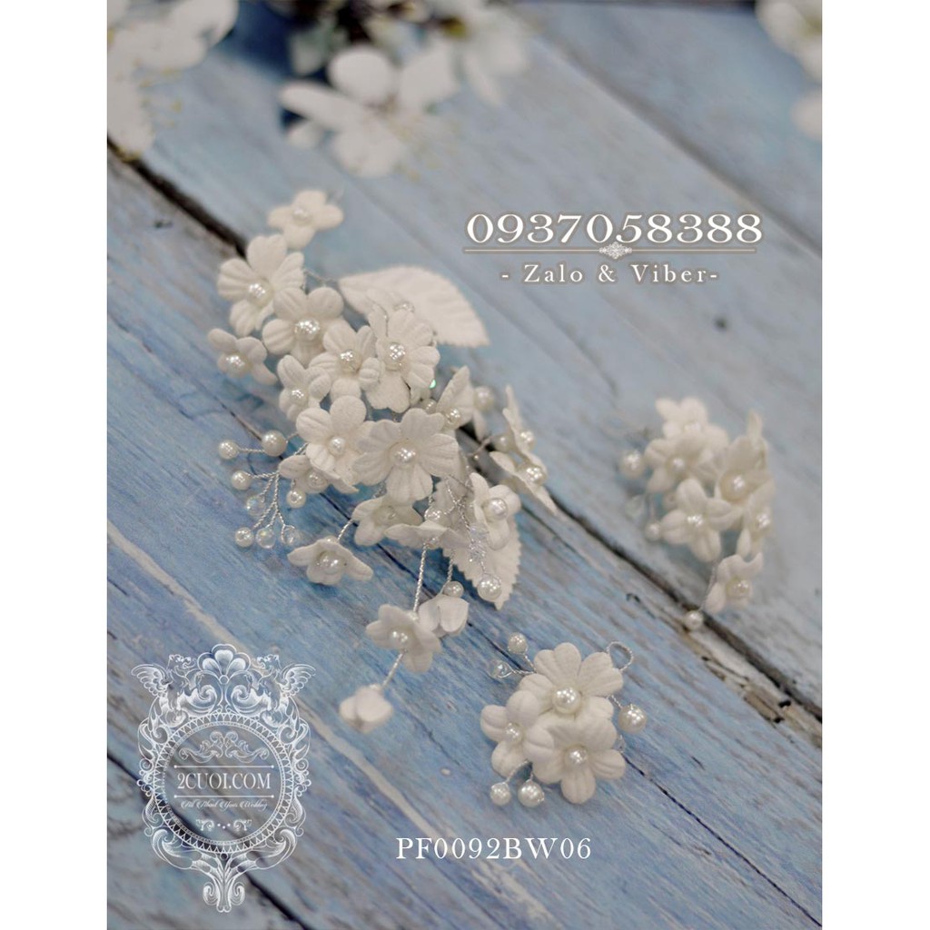 Bộ Hoa cài tóc cô dâu PF0092BW06