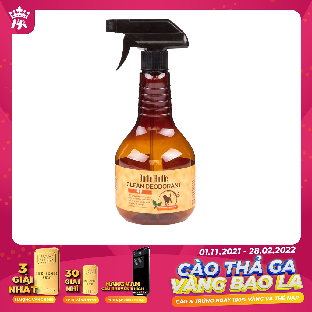 [350ml] Xịt khử mùi - dưỡng lông Budle'Budle cho chó mèo
