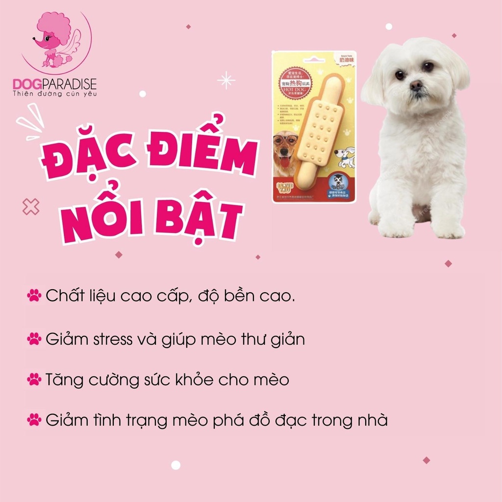 Đồ chơi cho chó mài răng Pian Pian tương tác vui nhộn giảm stress hình que kem - Dog Paradise