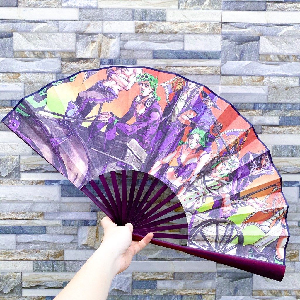 Quạt xếp cầm tay nan 31 in hình JoJo's Bizarre Adventure Cuộc Phiêu Lưu Bí Ẩn anime chibi xinh xắn