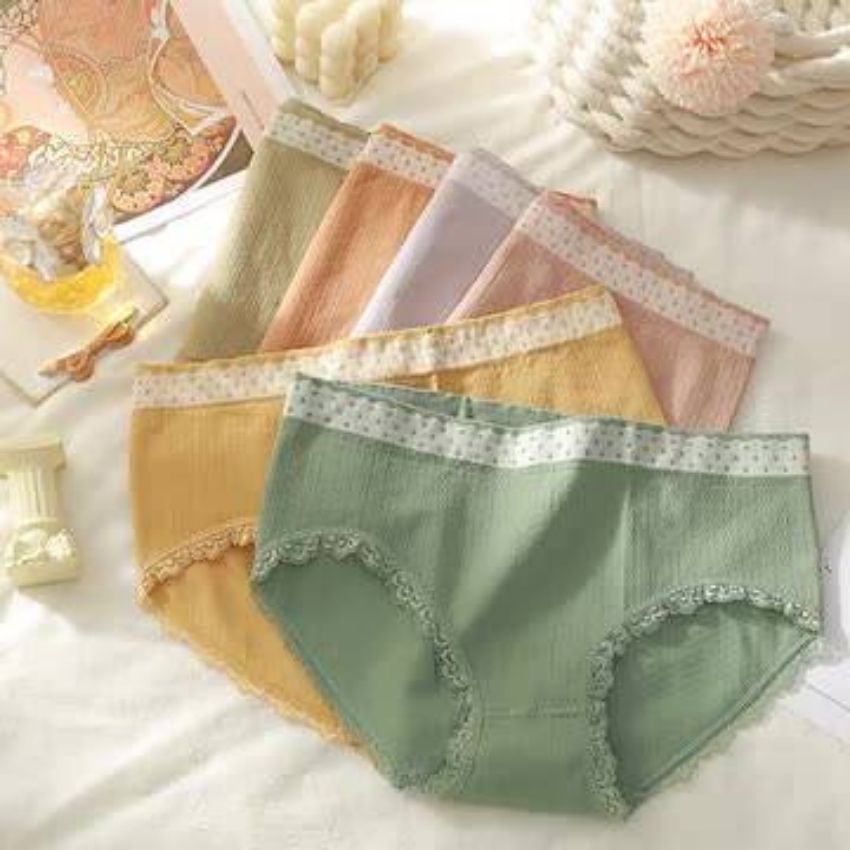 Quần Lót Nữ - Quần lót nữ cotton vải mềm viền ren ôm bụng kháng khuẩn thông hơi co giãn tốt Q13