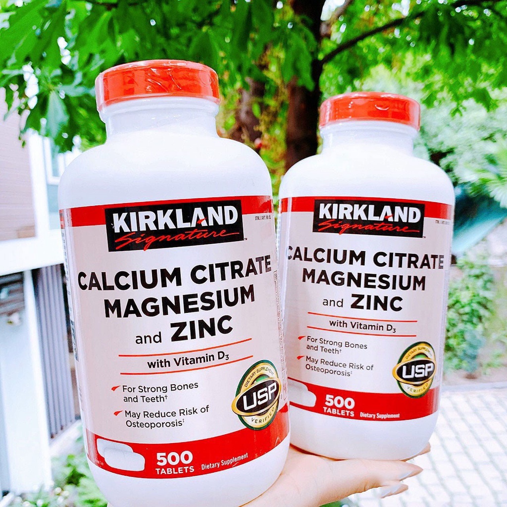 Viên uống Kirkland Calcium Citrate Magnesium and Zinc 500 viên của Mỹ