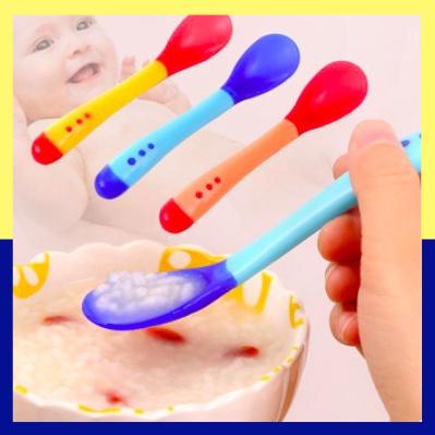 Thìa Ăn Dặm Báo Nóng Cho Bé,Thìa ăn dặm Silicone Thông Minh - Tiny Kids