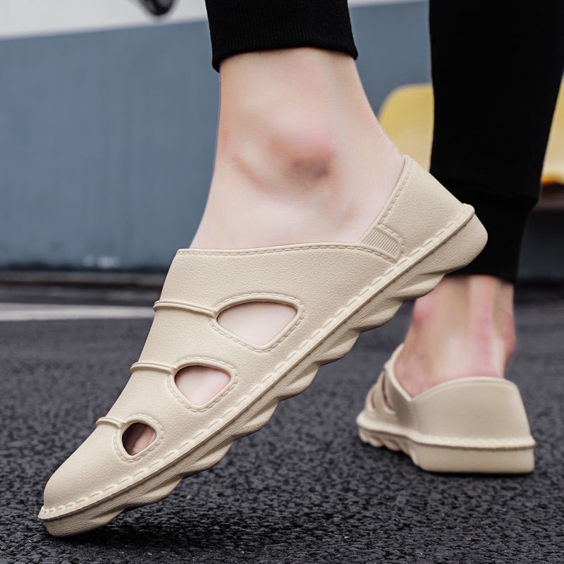 Xăng đan da đế mềm khử mùi thời trang mùa hè năm 2021 cho nam