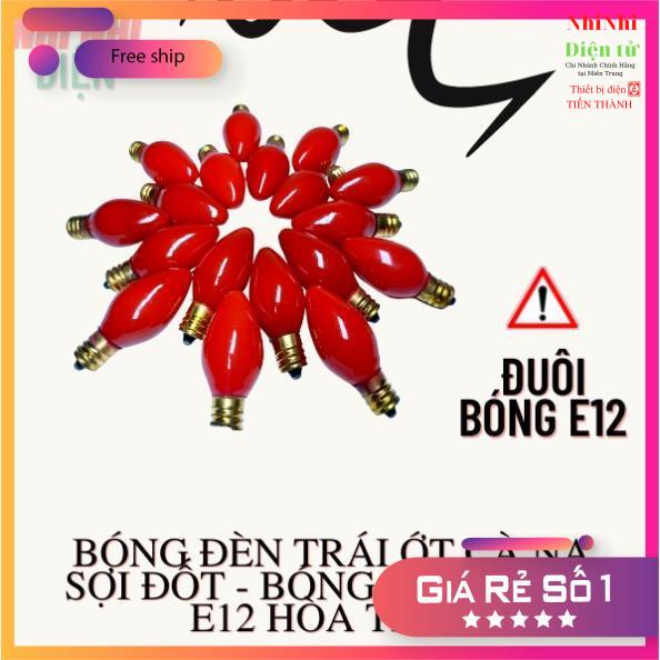 Bóng đèn trái ớt cà na sợi đốt - Bóng quả nhót E12 Hòa Thái-Bóng đèn bàn thờ - Nhinhi_dientu