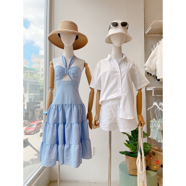 Set áo sơ mi trắng phối cùng short jean nữ năng động MIEU - JJN15