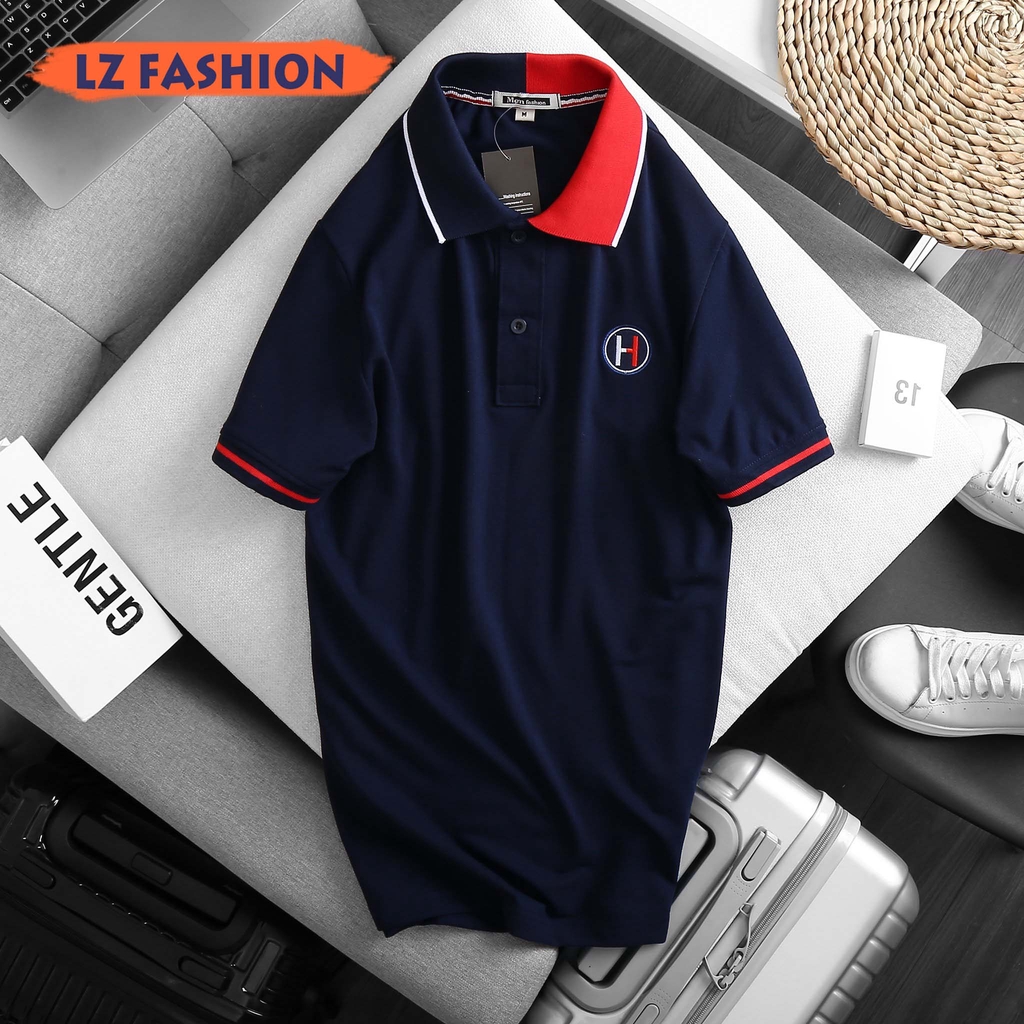 Áo polo nam phối viền cổ 2 màu, logo thêu trước ngực trái - LZ FASHION - PS077 | BigBuy360 - bigbuy360.vn