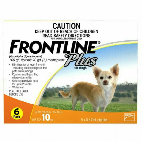 FRONTLINE PLUS DOG 8 tuần-10kg (1 tuýp) - Tuýp nhỏ gáy, loại bỏ bọ chét, rận, ve cho chó.