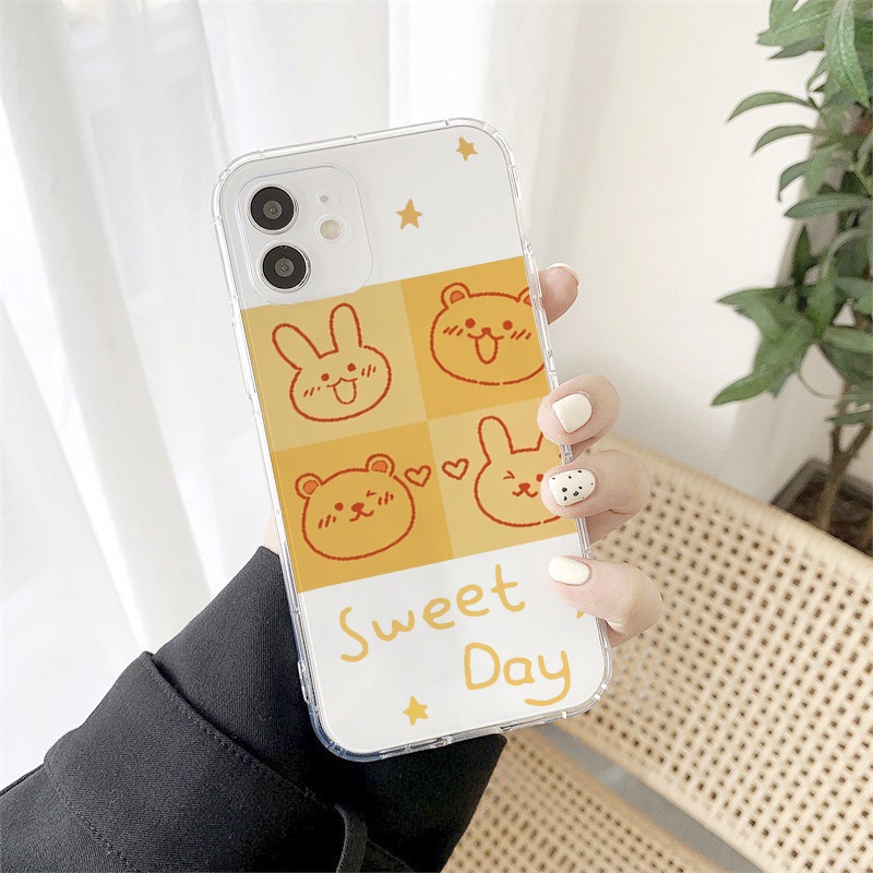 Ốp lưng iphone viền trong Gấu Sweet Day cho 6/6s/6splus/7/7plus/8/8plus/x//xs/11/12/pro/max/plus/promax t122