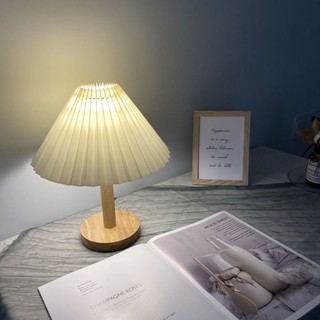 Đèn Ngủ Để Bàn Thân Gỗ BELLEVIE Đèn Bóng Led Phong Cách Vintage DN1