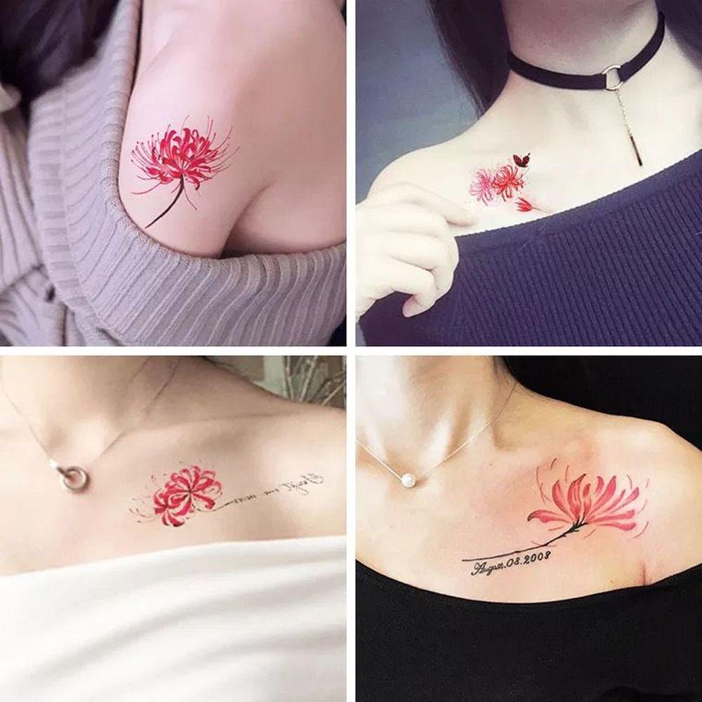 Bộ 10/20/30/50 Miếng Dán Hình Xăm Tạm Thời Họa Tiết Hoa Hồng Đen Nhiều Màu Cỡ Lớn