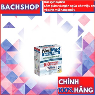 [Hàng xách tay]  Muối Nelmed Rữa mũi dành cho người lớn Sinus Rinse Hộp 100 Gói Hàng Mỹ