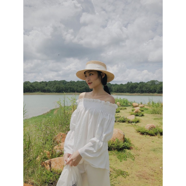 [Mã WASKT304 giảm 15% tối đa 30K đơn 99K] áo trễ vai tay chun xòe TKA219 1994closet