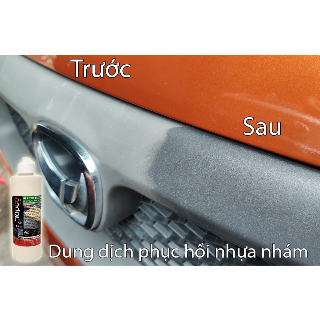 Phục hồi nhựa nhám chai lớn Topco dành cho thợ làm mới và dưỡng nhựa đen ô tô, xe máy cũ chai 500ml Nhật Bản Mart