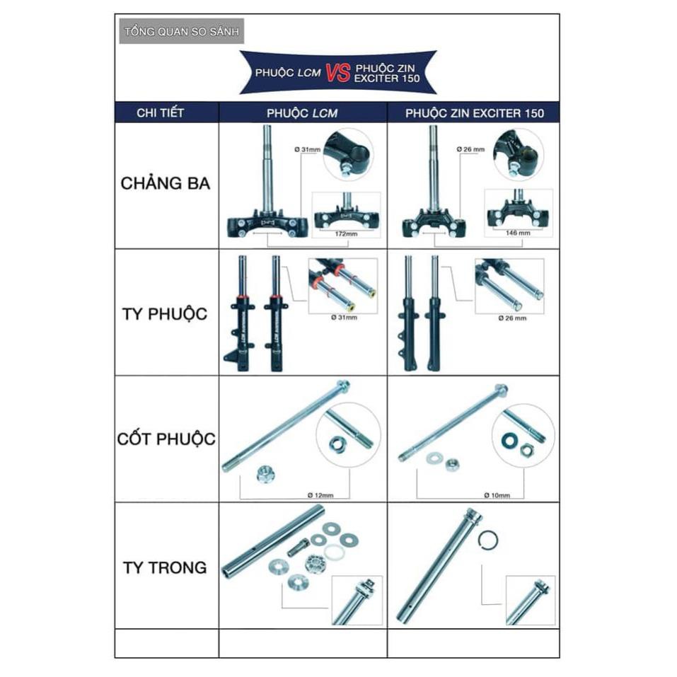 Phuộc trước LCm NVX155 chính hãng.