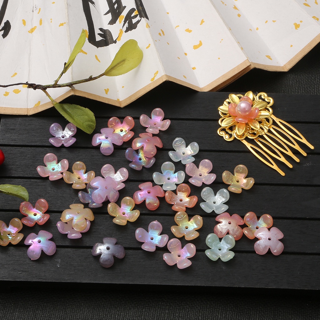 Beadia Set hạt ngọc trai nhân tạo BEADIA ABS acrylic kiểu hoa đính dành cho làm nút phụ kiện DIY thời trang