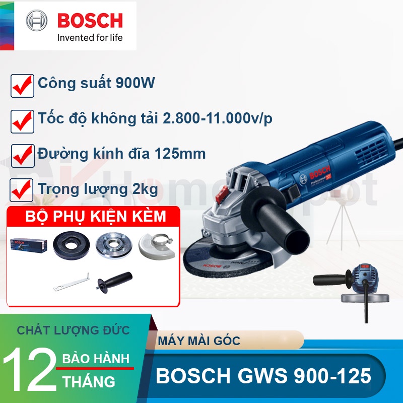 Máy Mài Góc Bosch GWS 900-125S (điều chỉnh tốc độ)-GWS 900-100 (900w)-GWS 060 (100mm) 670w-GWS6-100S (100mm) 710w