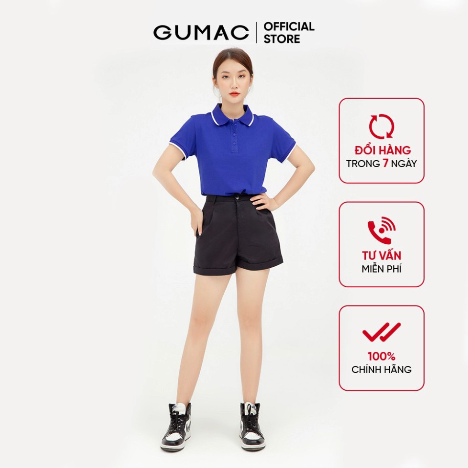 Áo thun polo nữ, xẻ lai GUMAC đủ màu đủ size, thiết kế basic, năng động, trẻ trung ATB109 – GUMAC >>> top1shop >>> shopee.vn