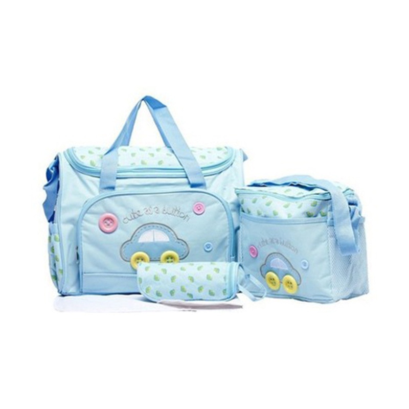 Túi Vải Oxford Đựng Tã Lót Có Tay Cầm Họa Tiết Hoạt Hình Cho Mẹ Và Bé Ốp