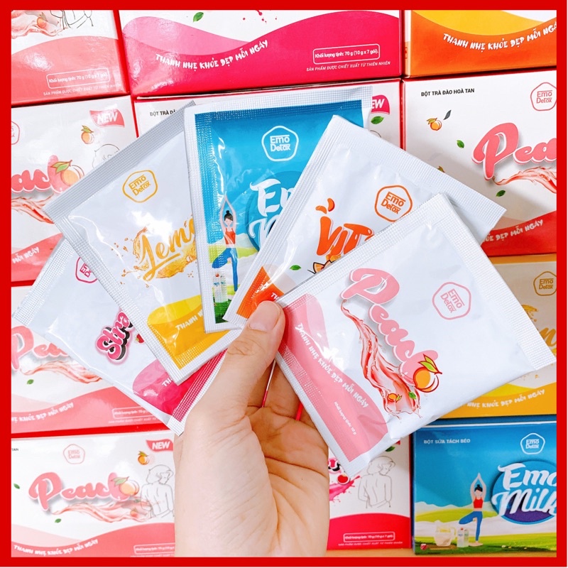 Gói lẻ giảm cân Emoslim detox bột trái cây - an toàn hiệu quả