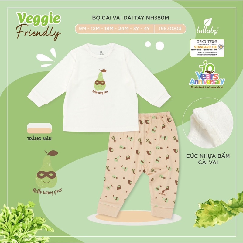 Bộ Cài Vai Dài Tay Petit Bé Trai/Gái Lullaby 2022 (9m-4y)