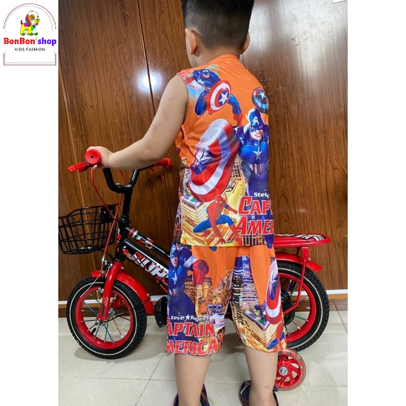 bộ sát nách hình siêu nhân cho bé trai