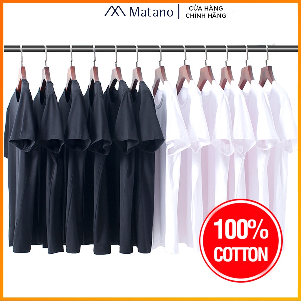 Áo thun trơn nam đẹp MATANO 042 - Áo phông nam cổ tròn ngắn tay basic vải cotton co giãn 4 chiều đơn giản dễ mặc giá rẻ