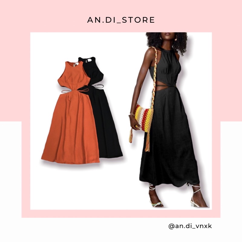 AnDi.vnxk 🔸Đầm cutout phần eo phối dây- HD