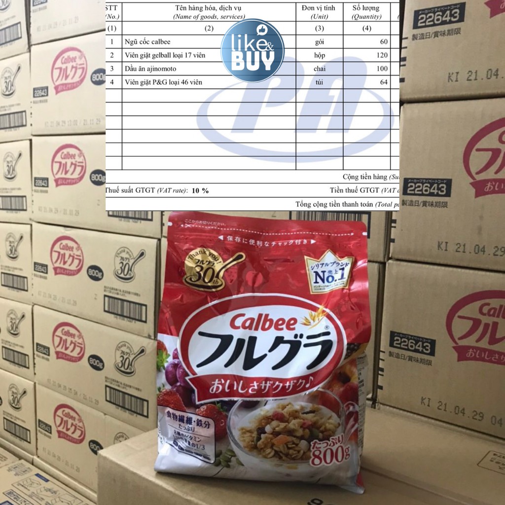 Ngũ cốc Calbee đỏ 800g Nhật Bản thuần organic từ trái cây - hàng ngoại Like&amp;Buy