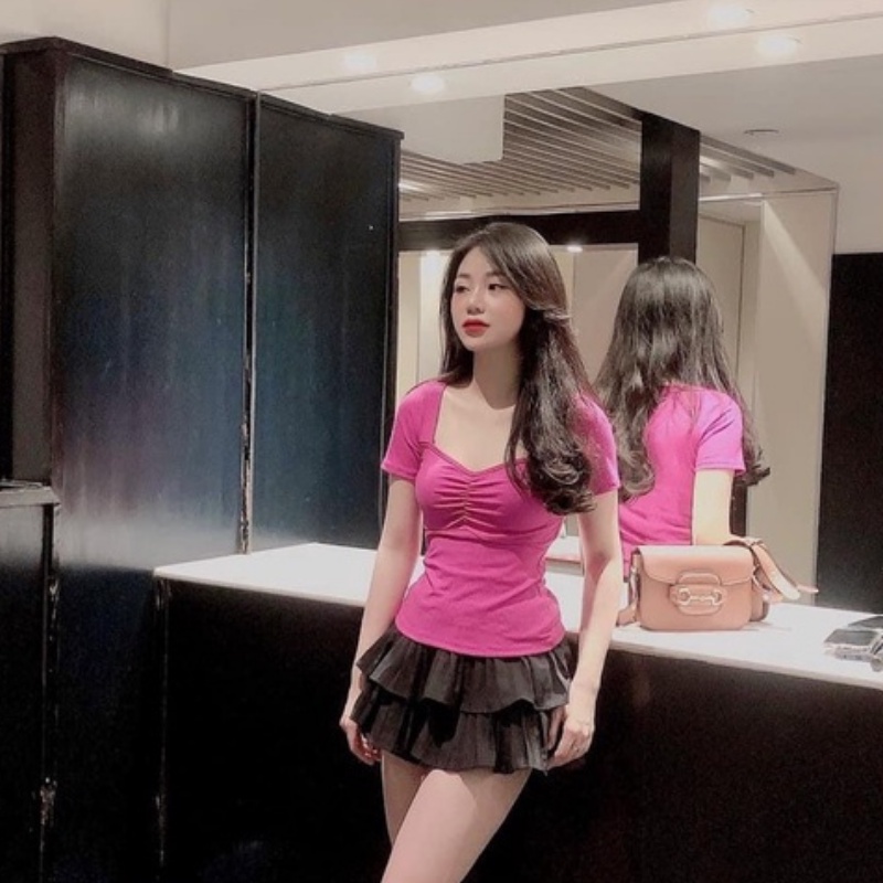 Áo thun gân, ôm body, kiểu len tăm, áo mặc đi chơi Yuri | BigBuy360 - bigbuy360.vn