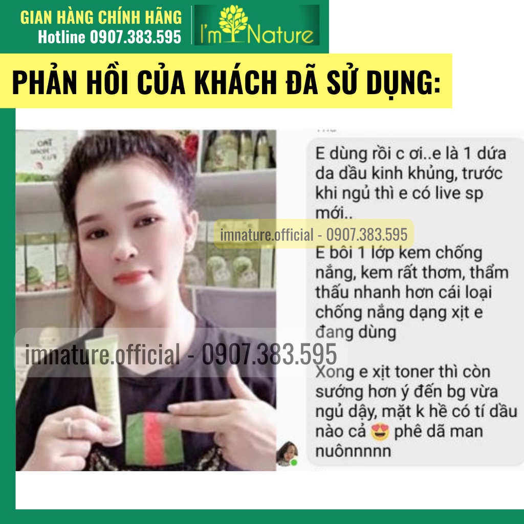 Kem Chống Nắng Trang Điểm Dưỡng Trắng Da I'm Nature SPF50/PA+++ Perfect Sunblock Cream 30gr