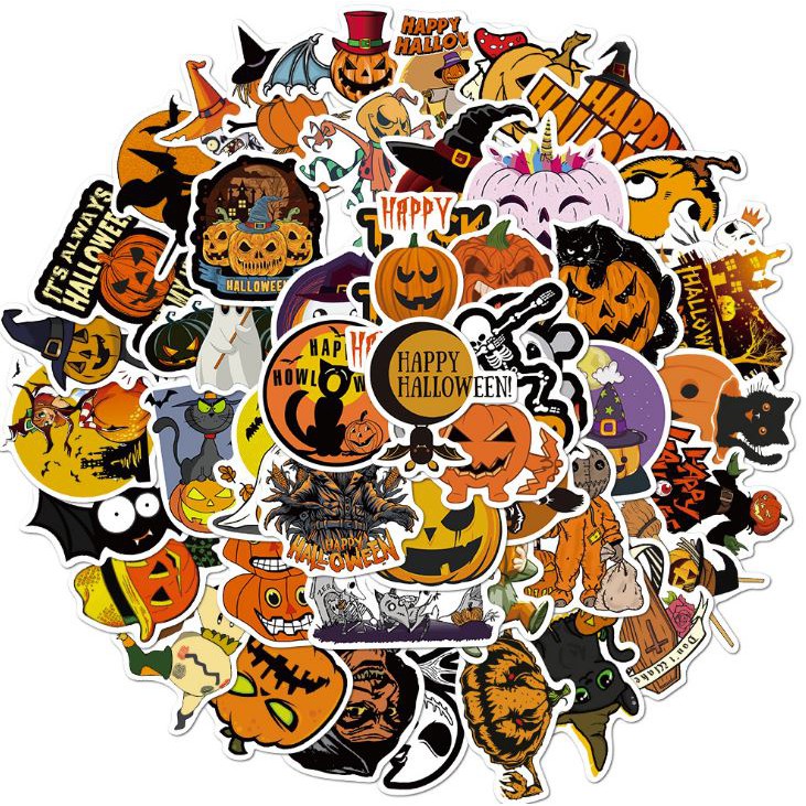 Sticker HALOWEEN nhựa PVC không thấm nước, dán nón bảo hiểm, laptop, điện thoại, Vali, xe, Cực COOL #138