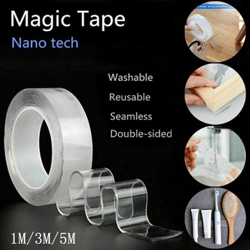 Magic Double Sided Grip Tape Traceless Washable Adhesive Gel Nano Invisible Tape