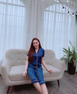 Bộ lụa pizama ngố nữ