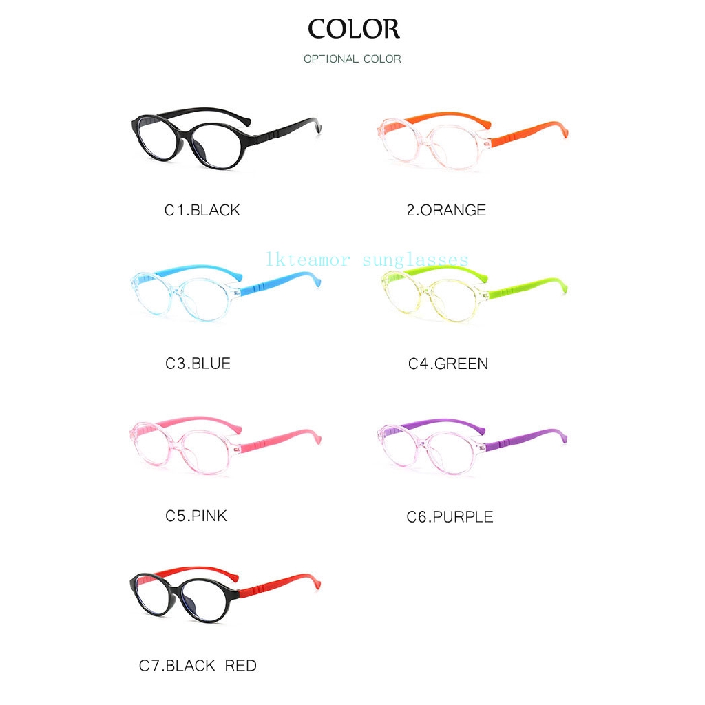 Mắt Kính Gọng Oval Chống Ánh Sáng Xanh Cho Bé