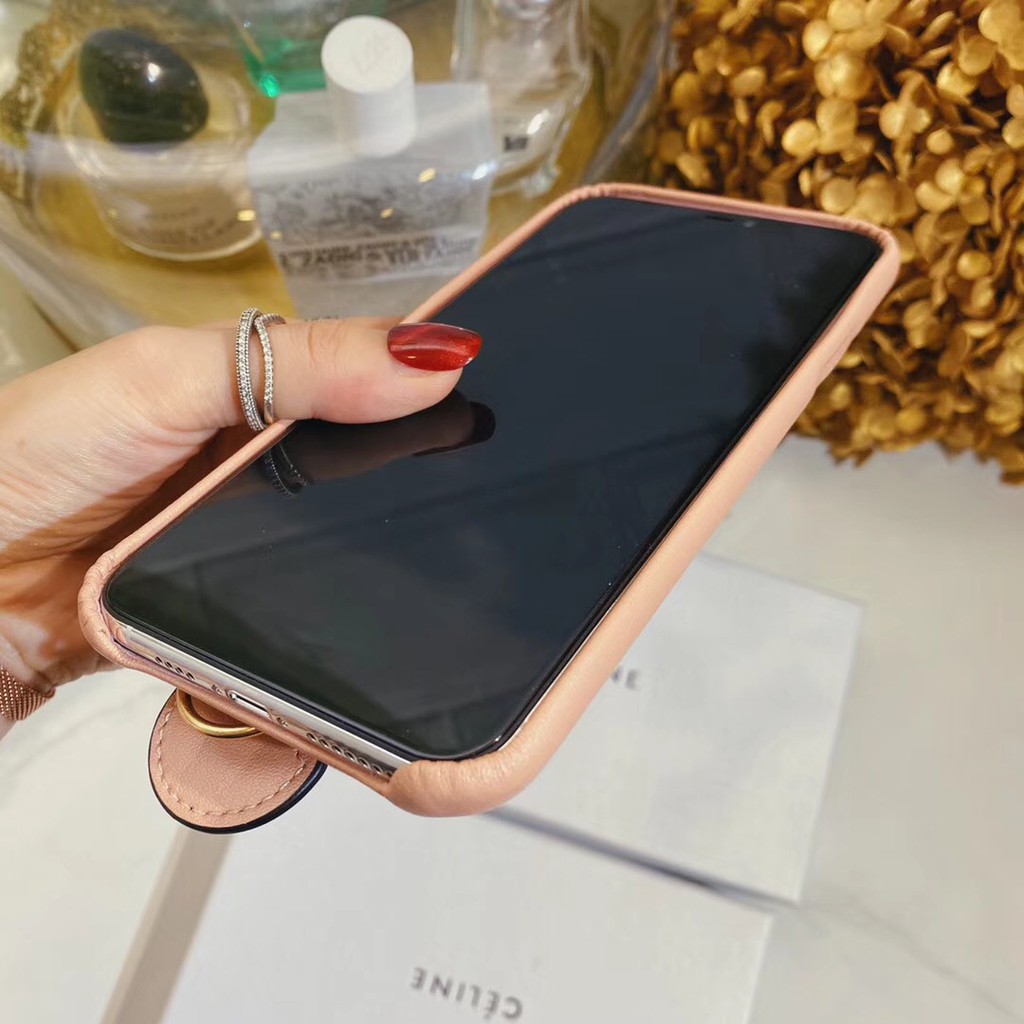 Ốp điện thoại da có dây đeo chống rơi sang trọng cho iphone13 12 11 8 7 6 6S Plus X XS MAX xr