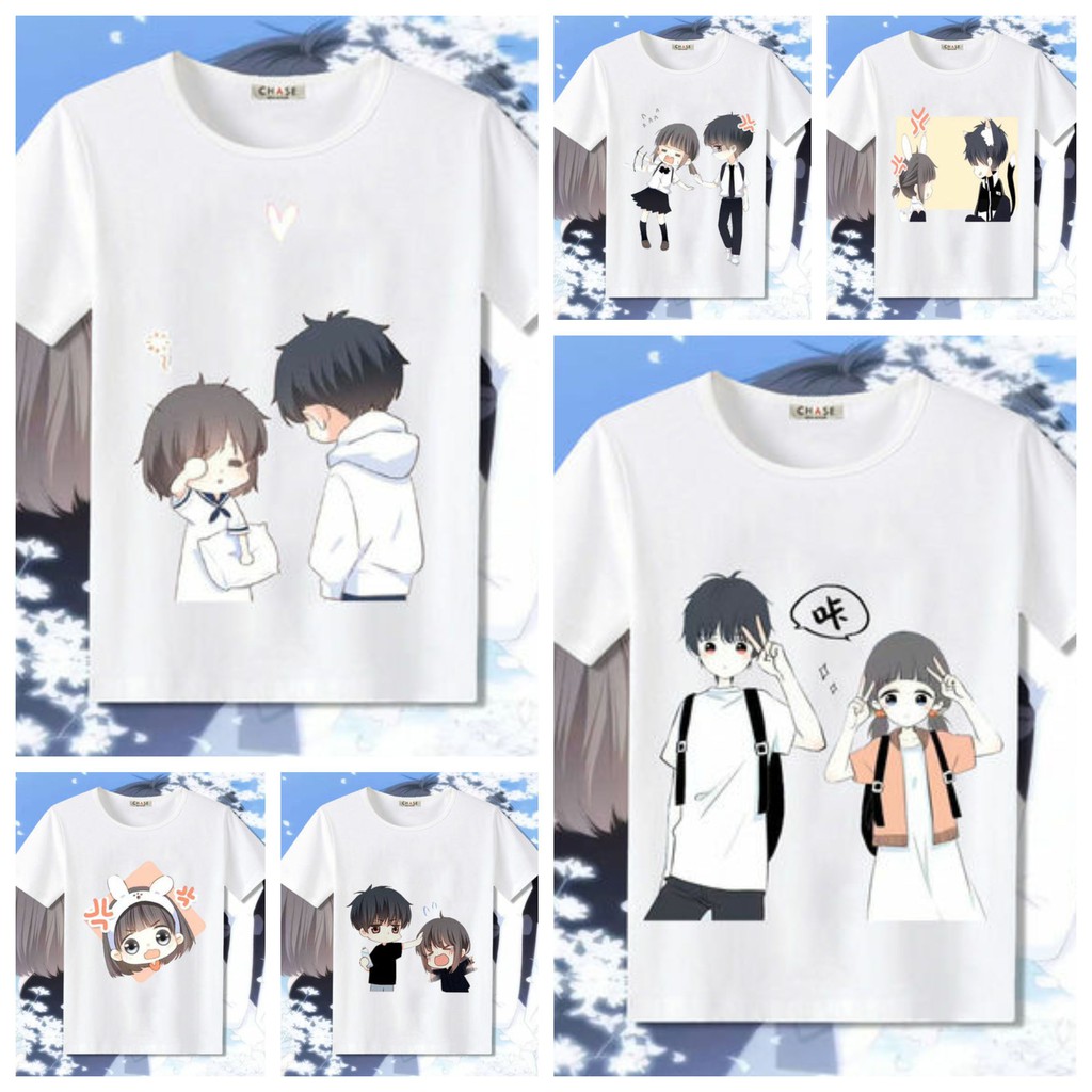 Áo thun phông trắng IN HÌNH Con tim rung động anime chibi xinh xắn độc đáo thời trang m02