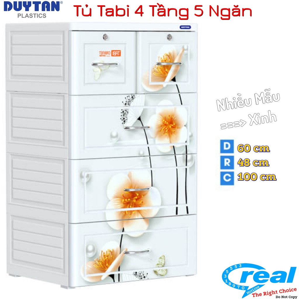 Tủ Nhựa Duy Tân TABI 4 Tầng-5 Ngăn - KT : 60 x 48 x 100cm