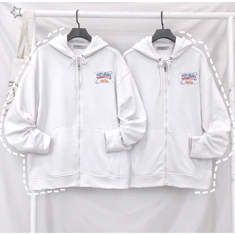 Áo khoác hoodie form rộng phối dây kéo GLOBAL ulzzang ( ảnh thật )