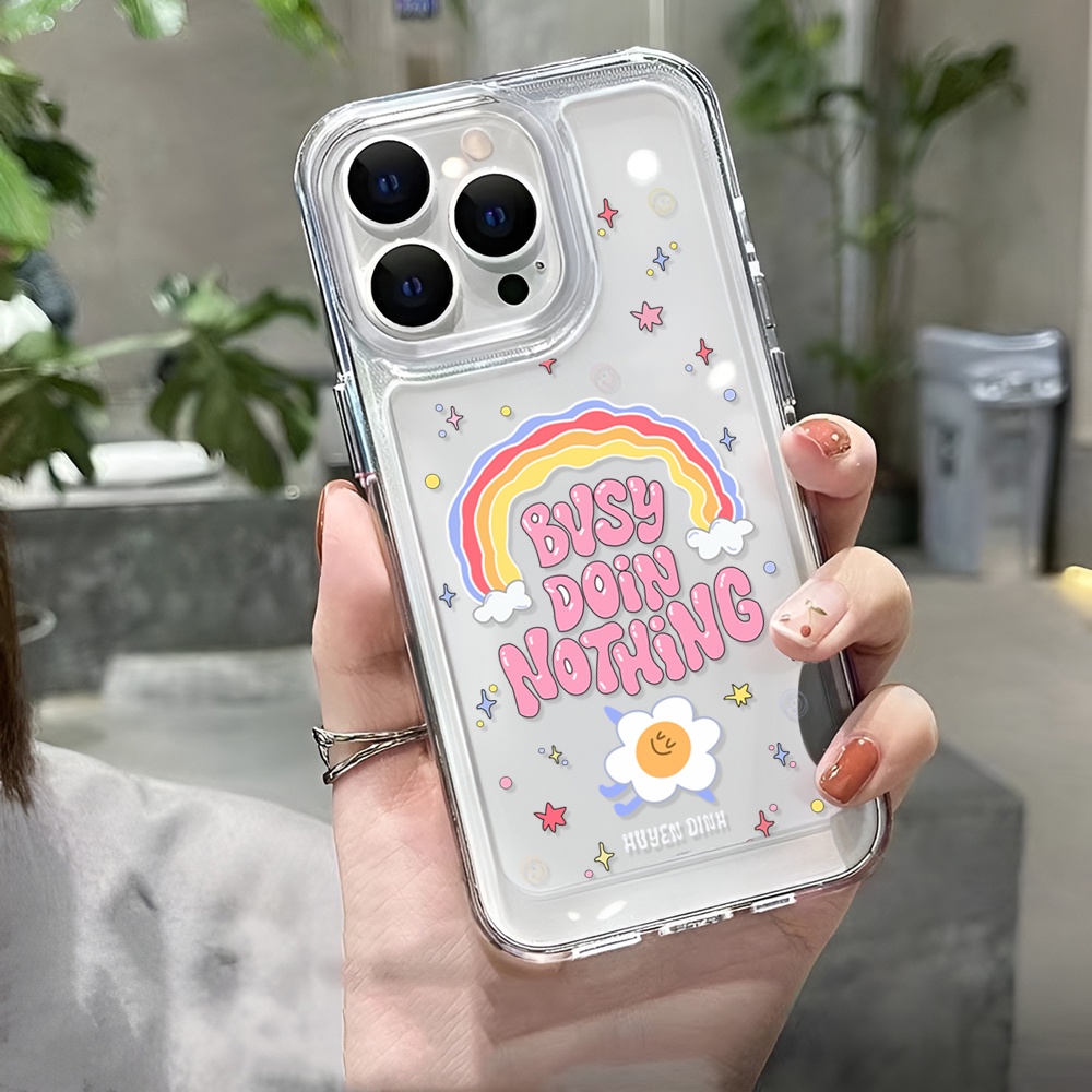 Ốp Lưng HọA TiếT Chữ MàU CầU VồNg Cho iphone 14 Plus 11 13promax 12 7Plus X XS Max