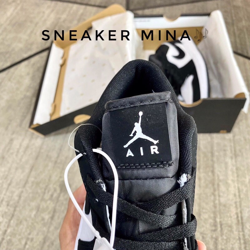Giày jordan panda da lộn hàng 11  ❤️  giày thể thao jd1 đen trắng thấp cổ full box tặng kèm dây