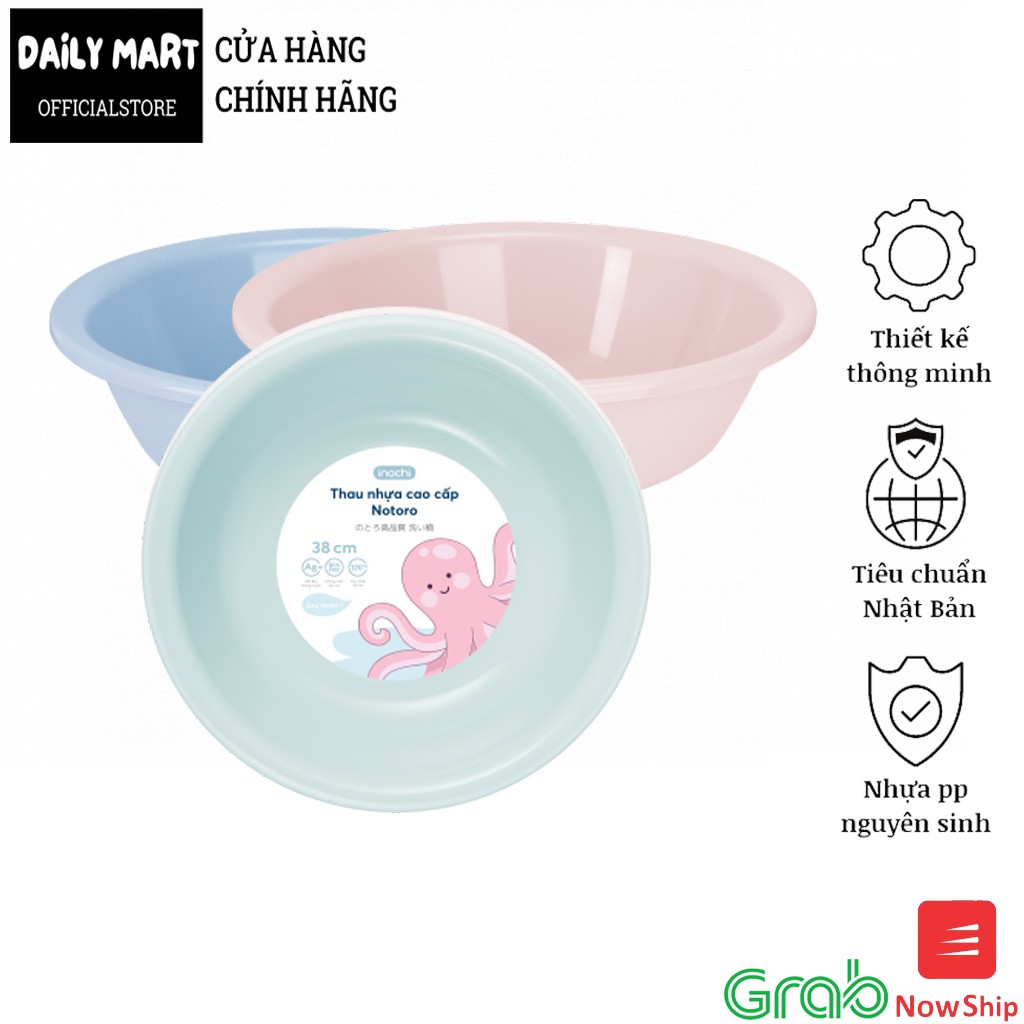 Thau Nhựa Cao Cấp Notoro 38cm - Chậu Nhựa Dạng Tròn Khử Khuẩn, Khử Mùi Chính Hãng Inochi