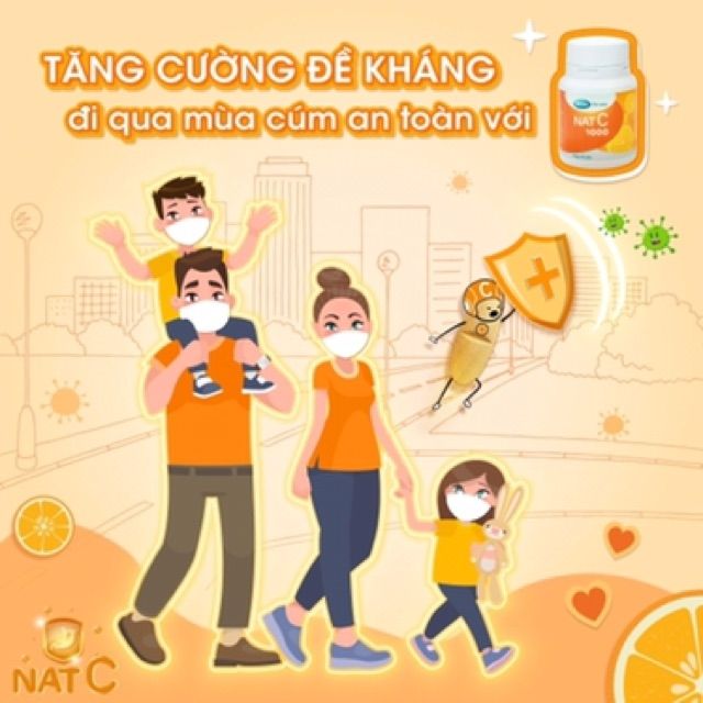 [MUA 3+1] NAT C 1000 LỌ 30 VIÊN GIÚP TĂNG ĐỀ KHÁNG, KHỎE MIỄN DỊCH, SÁNG MỊN DA, TĂNG SINH COLLAGEN