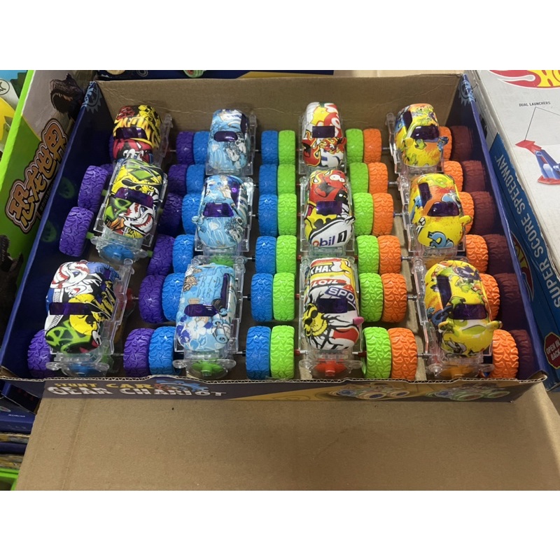 Đồ chơi xe khủng Long quán tính chạy đà mẫu mới có đèn dạng trong suốt