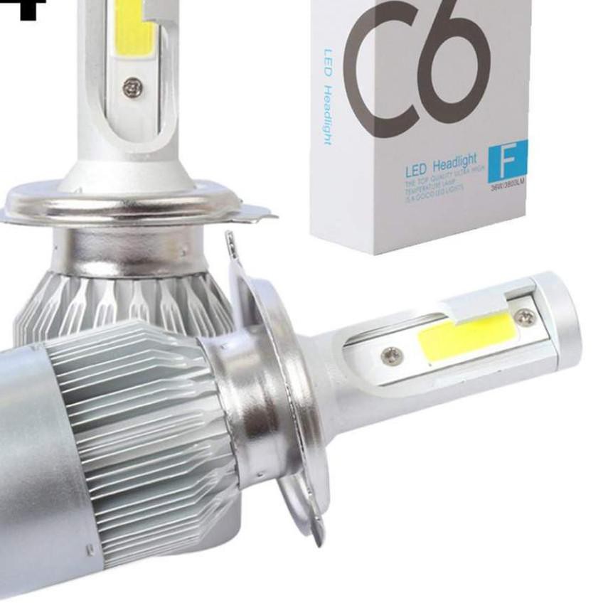 2 Đèn Pha Led Cob C6 H4 36w - 3800lm Hi Lo Yyy; Cho Xe Hơi