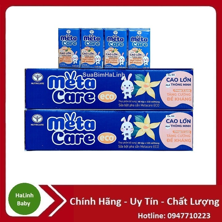 [QUÉT MÃ TRÚNG VÀNG] Sữa bột pha sẵn Metacare 110ml (thùng × 48hộp) Date mới nhất